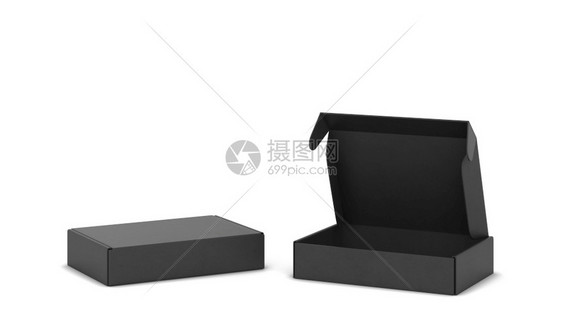 晋升薄饼包装盒模型3d插图白色背景上孤立的空白袋长方形电子邮箱图片