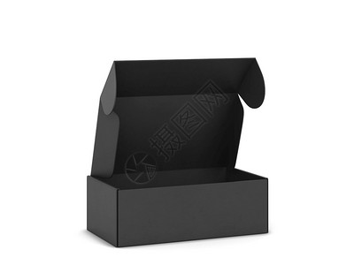 纸板薄饼包装盒模型3d插图白色背景上孤立的空白袋嘲笑广告图片