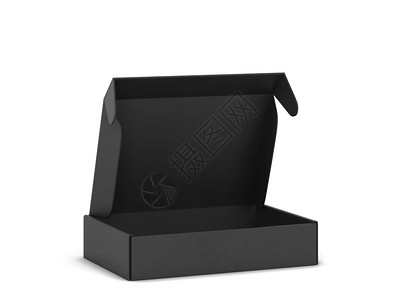 薄饼包装盒模型3d插图白色背景上孤立的空白袋产品牌推广空的图片