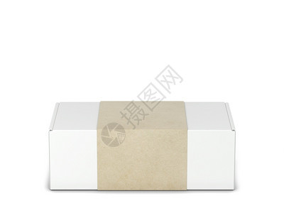礼物薄饼包装盒模型3d插图白色背景上孤立的空白袋产品掖图片