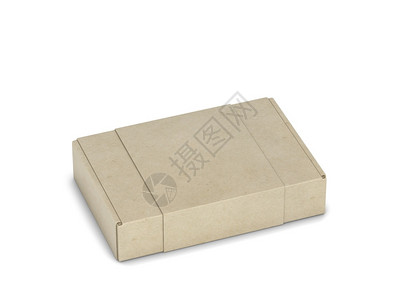 纸板薄饼包装盒模型3d插图白色背景上孤立的空白袋店铺礼物图片
