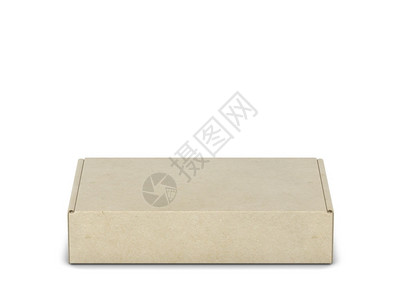 广告薄饼包装盒模型3d插图白色背景上孤立的空白袋礼物图片