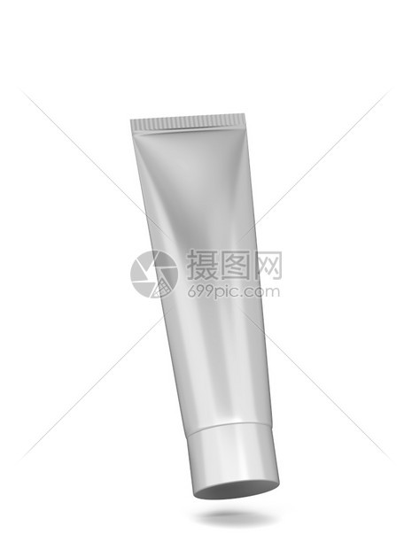 皮肤脸目的白色背景上孤立的空白化妆品管包装模型3d插图Name图片