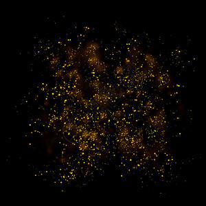 闪烁散景耀斑金色闪亮粒子灯光和黑色背景的褐圣诞抽象火花纹理图片