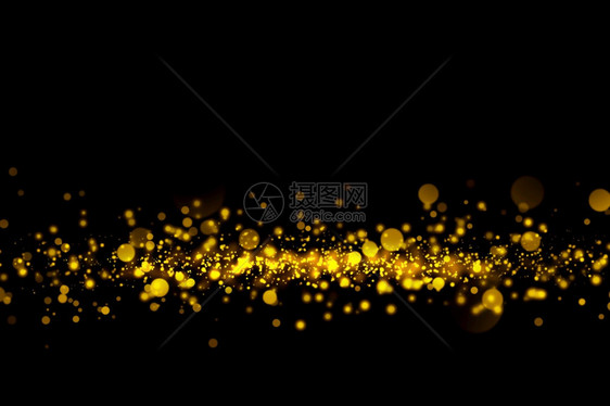海浪墙纸金色闪亮粒子灯光和黑色背景的褐圣诞抽象火花纹理灰尘图片