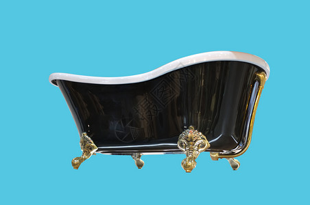 关心优美的经典风格黑白有金爪脚浴缸奢华的诱惑金肥皂图片
