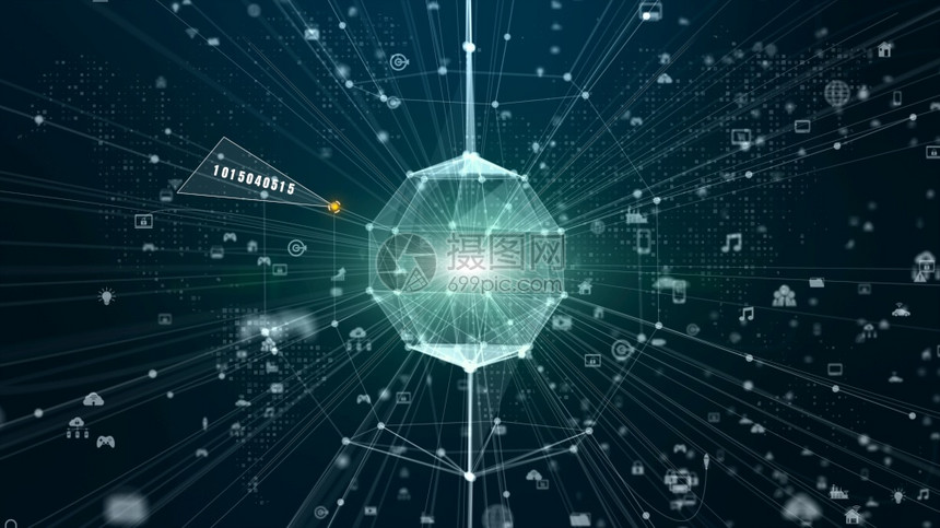 科学技术网络数字据连接和网络保护未来技术网络概念密码数字的图片