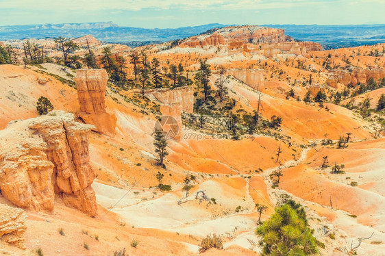 旅行著名的美国犹他州布莱斯峡谷公园景观图片