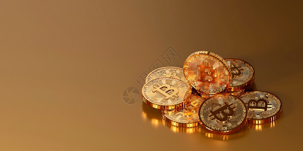 金融的商业买加密货币比特BTC横幅背景3d插图图片