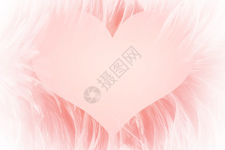 粉色的颜象征红背景爱心羽毛天使设计元素情人节快乐婚礼卡图片