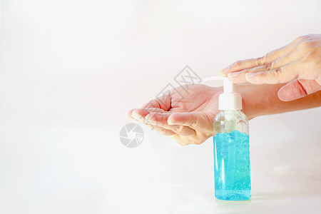 排除医院泵用酒精凝胶洗手消除细菌和消灭细菌和图片