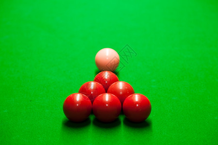 爱好绿色提示准备开始播放匹配颜色的和位置彩牌局Snookerballsonatable图片