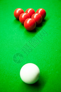 团体准备开始播放匹配颜色的和位置彩牌局Snookerballsonatable闲暇提示图片