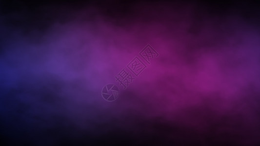 粉色的神秘采用黑背景上的抽象多色蓝粉紫雾和烟用于概念设计万圣节幽灵之夜图片