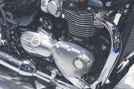 排气摩托车发动机的详情铬合金哈雷背景图片