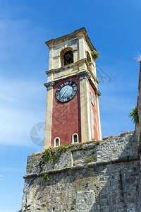 建筑物欧洲的科孚岛老堡垒废弃钟楼可欣赏希腊科孚镇的全景地中海图片