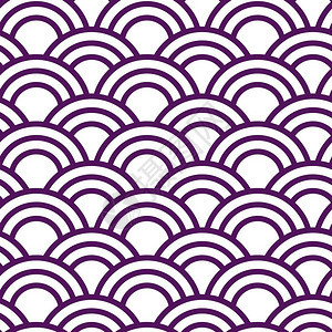 紫色海洋白和的无缝日本传统无缝波模式用于纺织封面或包件的白色和蓝表层华丽的图片