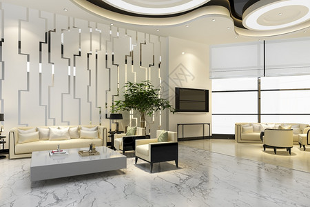 美丽的大理石3d提供豪华酒店和办公室接待厅休息餐现代的图片