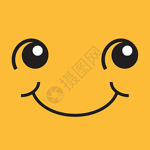 可口高兴信息脸上微笑着眼睛和嘴的脸流行艺术插图黄色贴纸图片