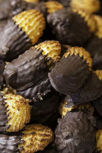 传统市场上的手工巧克力饼干关于自制糕点的详细节棕色早餐糖果图片