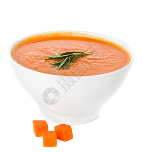 热的橙孤立奶油汤烹饪图片
