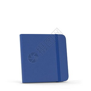 个人的正方形文档白色背景上隔离的带弹闭合制模版3d插图空白笔记本图片