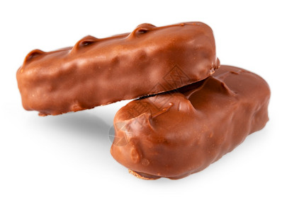 胖的在白色背景上隔离的巧克力棒在白色背景上隔离的巧克力棒活坚果图片