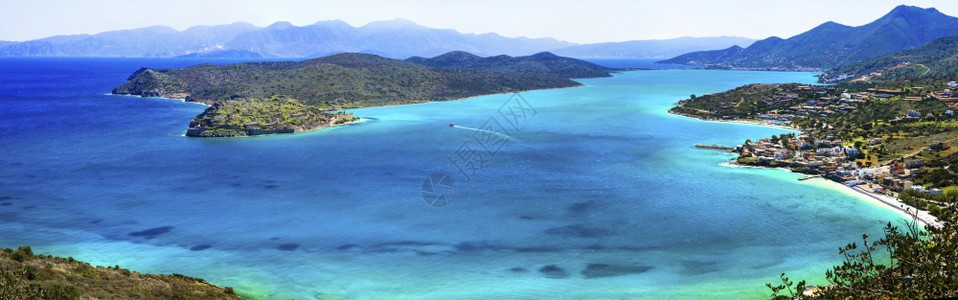 美丽的画报蓝色克里特岛自然景观希腊斯平隆加湾图片