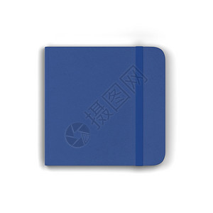 工作簿软垫床单白色背景上隔离的带弹闭合制模版3d插图空白笔记本图片