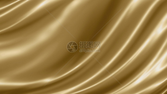 闪亮的具有复制空间黄金奢侈品布料背景光滑的丝图片