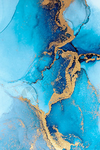 当代的蓝色质地豪华抽象背景大理石液体水墨艺术画在纸上原创艺术品水彩酒精墨画在高质量纸张纹理上豪华蓝色抽象背景大理石液体水墨艺术画图片