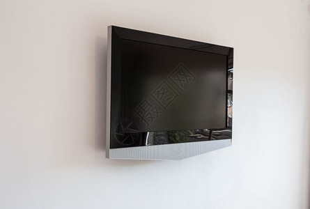 高的水晶控制板黑色LED电视屏幕模型白墙背景上的空现代设计黑色电视屏幕模型白墙背景上的空图片