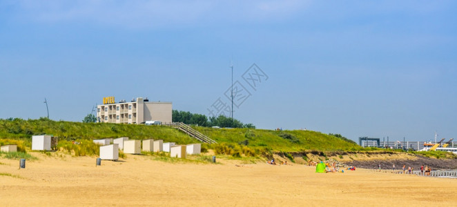 荷兰泽布列斯肯海滩的风景和建筑图案旅游的地标建造图片