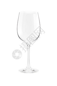 透明优雅的液体清空葡萄酒玻璃白背景与剪切路径隔绝图片