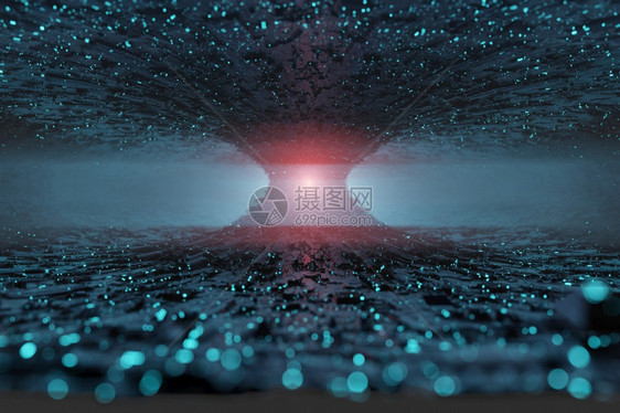 黑暗的SciFi未来Fi远洋奇异结构3D数字的深图片