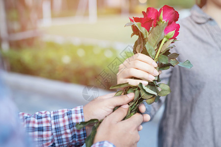 情人节那天夫妻送玫瑰泰国花爱图片