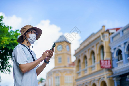 街道传统的在泰国普吉老城区PhuketOldTowet普吉Phucket建造图片