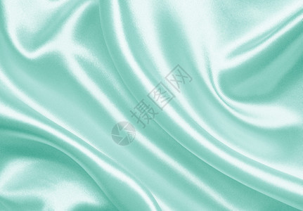 蓝色的平滑优雅绿色丝绸或可以用作背景窗帘柔软度图片