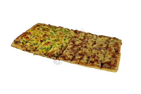 垃圾饮食饥饿者孤立的甚大矩形披萨可口图片