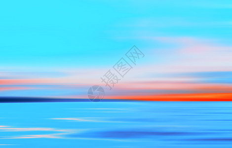 日落时的白光淡色浅海洋背景的摘要移动抽象作模糊的橙色绿和蓝背景效果地平线自然图片