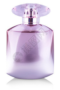 白上妇女香水的玻璃瓶魅力透明图片