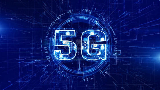 蓝色的数字抽象5G技术数字据连接概念图片