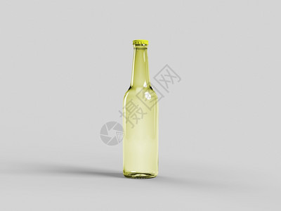 介绍品牌黄色啤酒瓶模型隔离空白标签文件夹图片