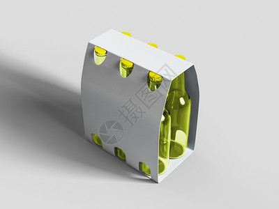 常设黄色啤酒瓶模型隔离空白标签简单的产品图片