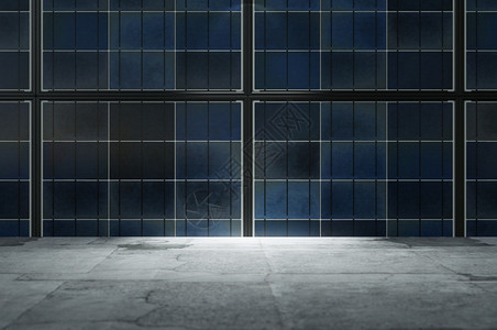 结石内部的黑暗带有太阳能电池墙壁和混凝土地板的工业内抽象图片