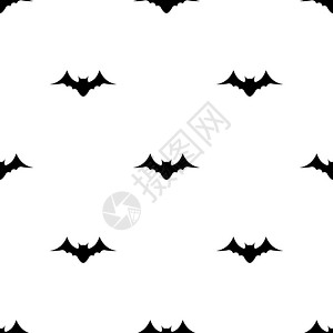 打印无缝模式包括蝙蝠黑色双周图纸万圣节纹理设计网络包装纸织物的矢量插图恐惧血液图片