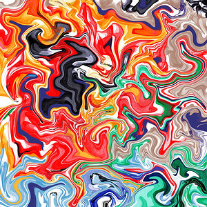 混合彩色涂料背景大理石图案的丙烯酸质状插图墨水地图片
