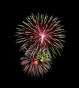 庆祝节日彩色烟花在夜空中展示的美丽光辉新年和周纪念概新的一年和周纪念的概派对独立喜庆的图片