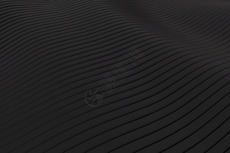 抽象的特写黑色银烟熏金属条纹切片波浪背景极简主义概念图形设计壁纸和背景3D插图渲染艺术海浪图片
