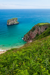 Castro岛Llanes岛Asturias岛西班牙海滩夏天阿斯图里亚图片